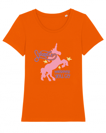 Unicorn Sparkles Wherever You Go Bright Orange