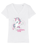 Unicorn Time Tricou mânecă scurtă guler V Damă Evoker