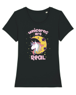 Unicorns Are Real Tricou mânecă scurtă guler larg fitted Damă Expresser