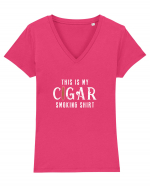 My Cigar smoking shirt. Tricou mânecă scurtă guler V Damă Evoker