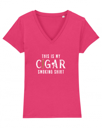 My Cigar smoking shirt. Raspberry