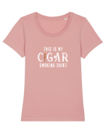 My Cigar smoking shirt. Tricou mânecă scurtă guler larg fitted Damă Expresser