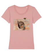 Cats on walls  Tricou mânecă scurtă guler larg fitted Damă Expresser