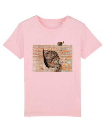 Cats on walls  Cotton Pink