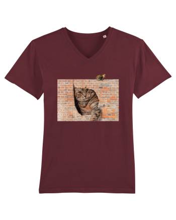 Cats on walls  Burgundy