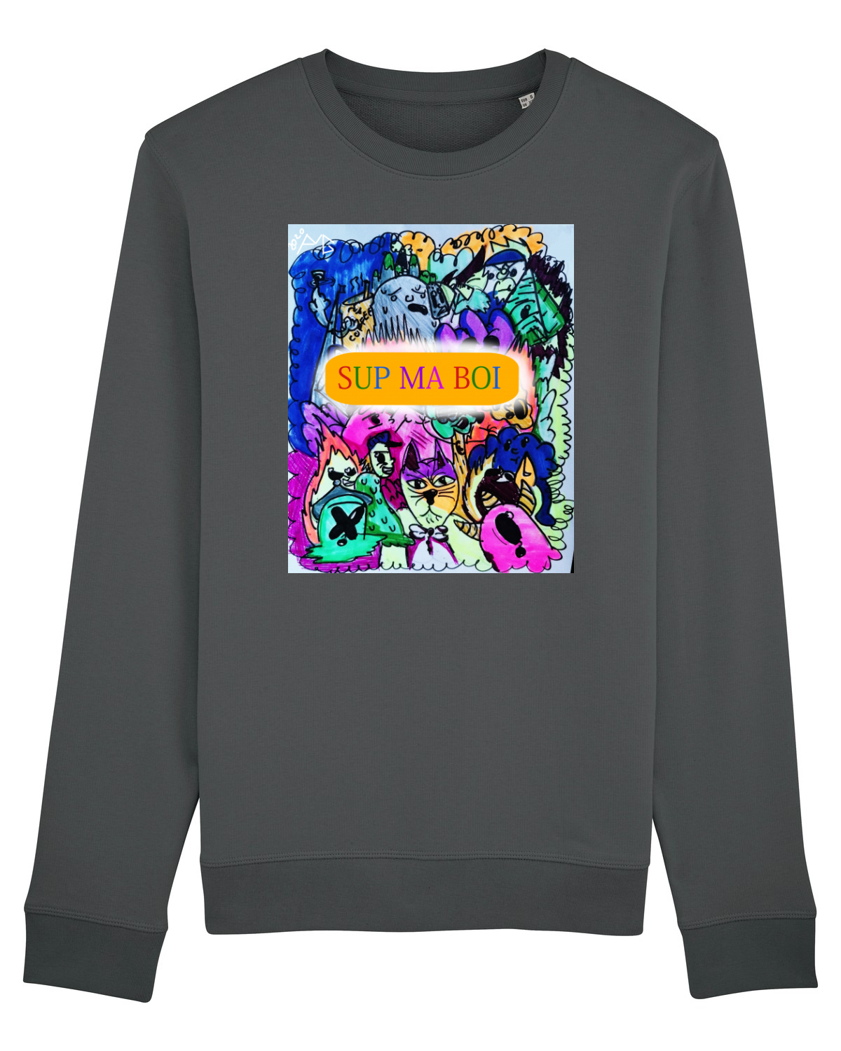Bluză mânecă lungă Unisex Rise Anthracite