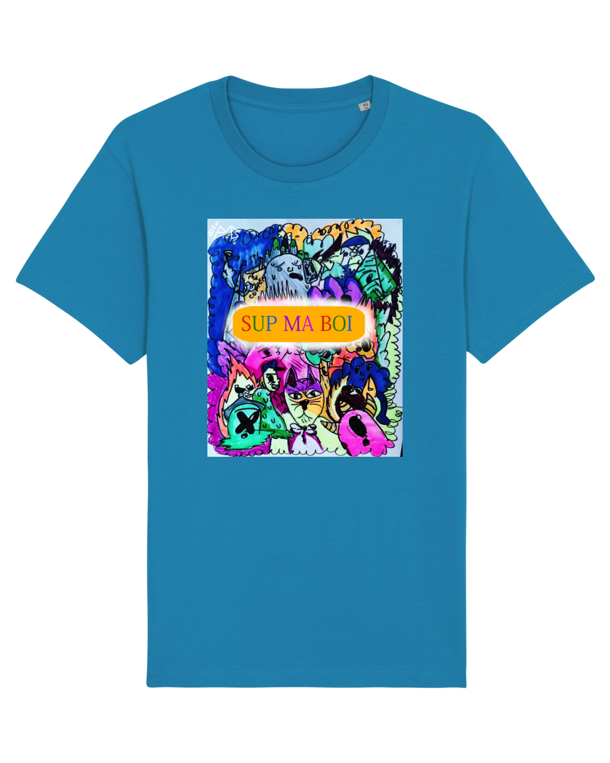 Tricou mânecă scurtă Unisex Rocker Azur