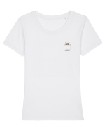 Pocket Kitten Tricou mânecă scurtă guler larg fitted Damă Expresser