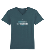 Getting Drunk Tricou mânecă scurtă guler V Bărbat Presenter