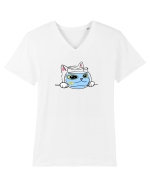 Pisica si acvariul Tricou mânecă scurtă guler V Bărbat Presenter