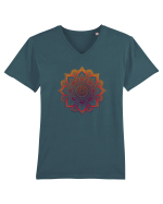 Orange Mandala Tricou mânecă scurtă guler V Bărbat Presenter