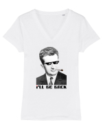 Ceauşescu, I'll be back Tricou mânecă scurtă guler V Damă Evoker