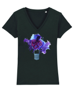 Octopus in a Light Bulb Tricou mânecă scurtă guler V Damă Evoker