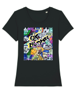 Boomer Tricou mânecă scurtă guler larg fitted Damă Expresser