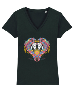 Twin Unicorns Tricou mânecă scurtă guler V Damă Evoker