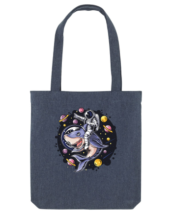 Astronaut Riding A Shark Midnight Blue