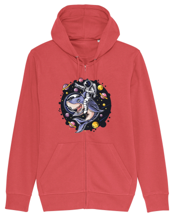 Astronaut Riding A Shark Carmine Red