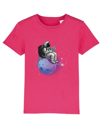Astronaut Reading In Stars Raspberry