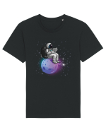 Astronaut Reading In Stars Tricou mânecă scurtă Unisex Rocker