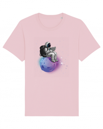 Astronaut Reading In Stars Cotton Pink