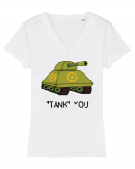 „Tank” you Tricou mânecă scurtă guler V Damă Evoker