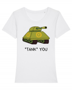 „Tank” you Tricou mânecă scurtă guler larg fitted Damă Expresser