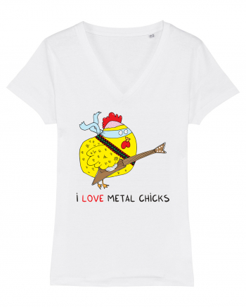I Love Metal Chicks White