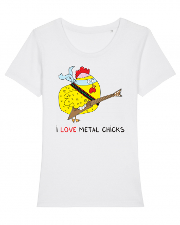 I Love Metal Chicks White