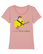 I Love Metal Chicks Tricou mânecă scurtă guler larg fitted Damă Expresser