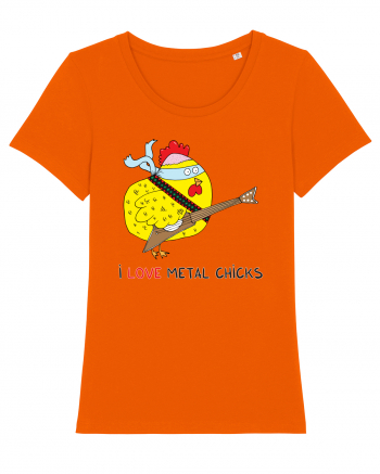 I Love Metal Chicks Bright Orange