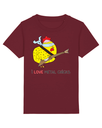 I Love Metal Chicks Burgundy