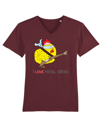 I Love Metal Chicks Burgundy