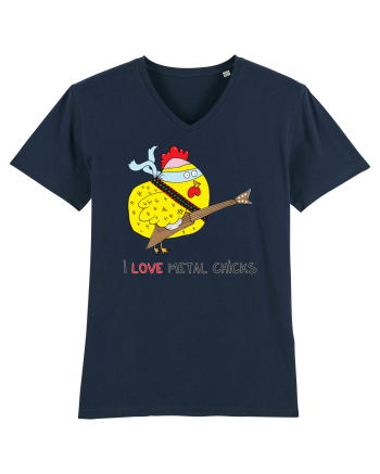 I Love Metal Chicks French Navy