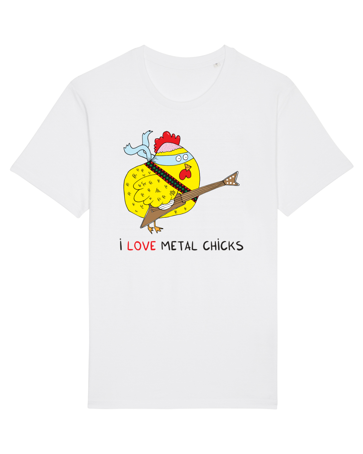 Tricou mânecă scurtă Unisex Rocker White