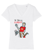 Te țin la curent Tricou mânecă scurtă guler V Damă Evoker