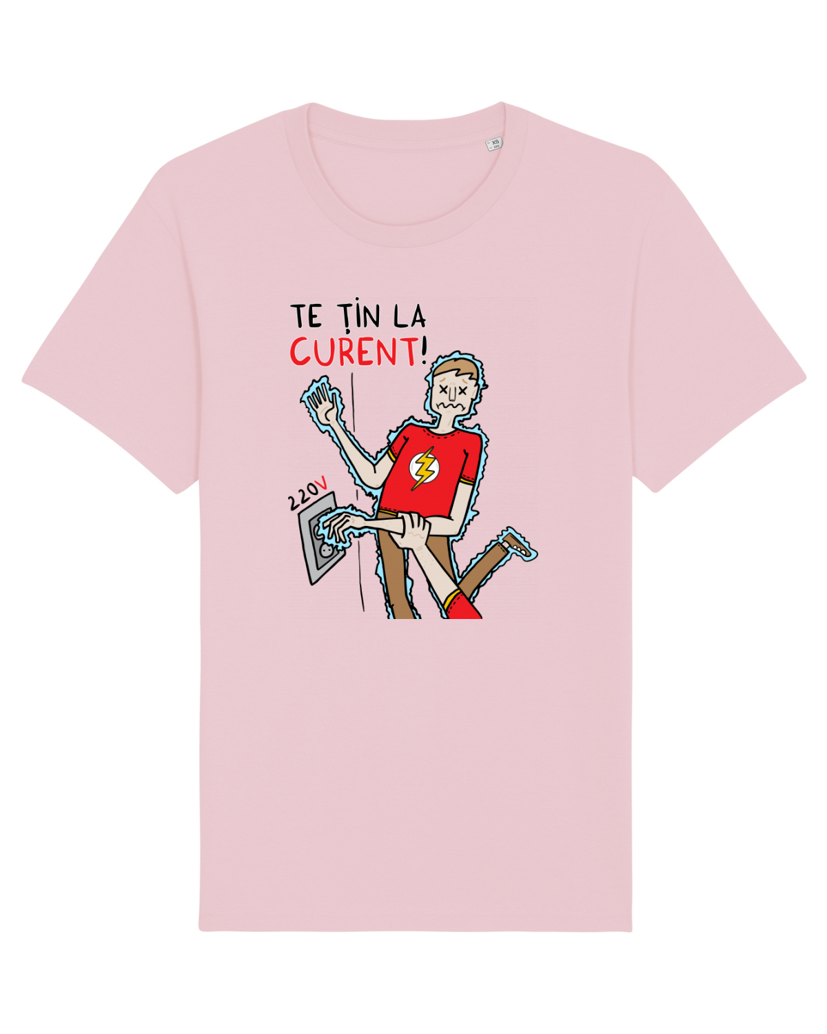 Tricou mânecă scurtă Unisex Rocker Cotton Pink