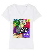 AMG Tricou mânecă scurtă guler V Damă Evoker