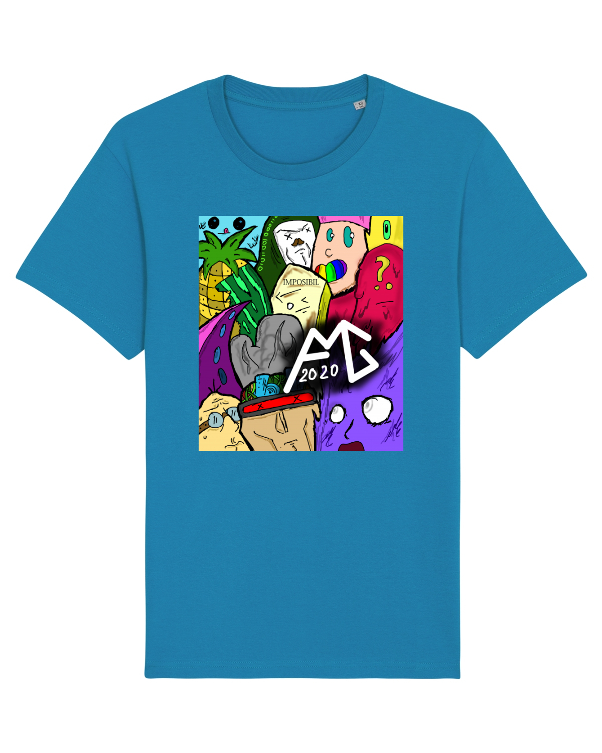 Tricou mânecă scurtă Unisex Rocker Azur