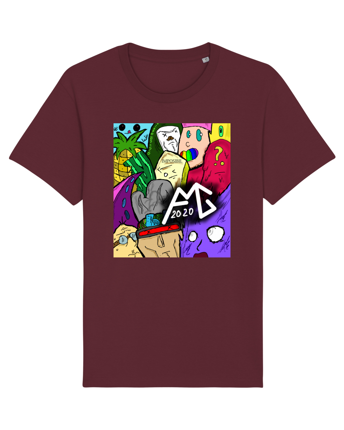 Tricou mânecă scurtă Unisex Rocker Burgundy