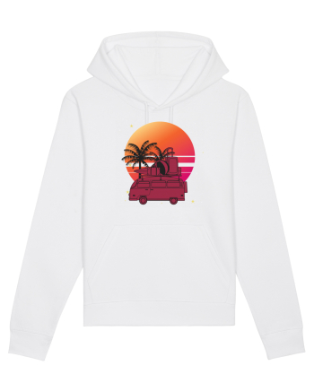 Minivan Retro cu apus de soare  White