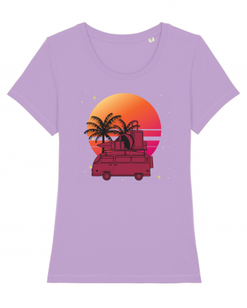 Minivan Retro cu apus de soare  Lavender Dawn