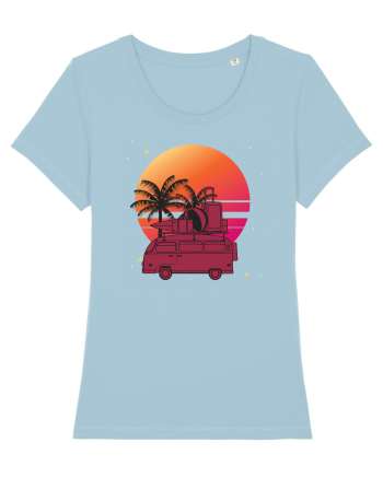 Minivan Retro cu apus de soare  Sky Blue
