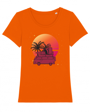 Minivan Retro cu apus de soare  Bright Orange