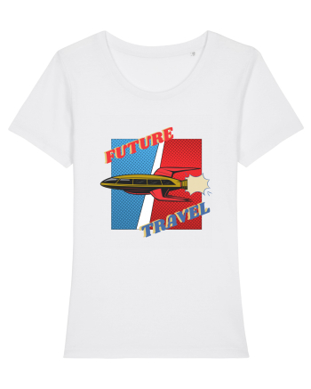 Nava Spatiala In Stil Retro Comic  White