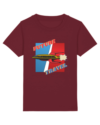 Nava Spatiala In Stil Retro Comic  Burgundy