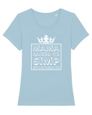 Mama Raised No Simp alb Sky Blue