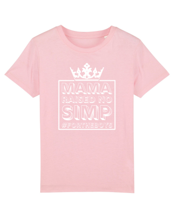 Mama Raised No Simp alb Cotton Pink