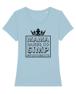 Mama Raised No Simp negru Tricou mânecă scurtă guler larg fitted Damă Expresser