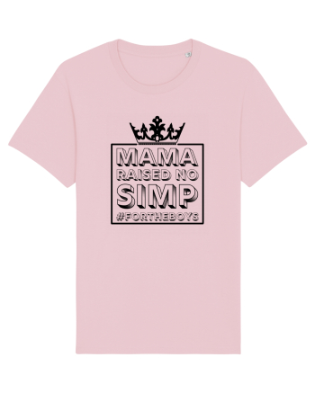Mama Raised No Simp negru Cotton Pink