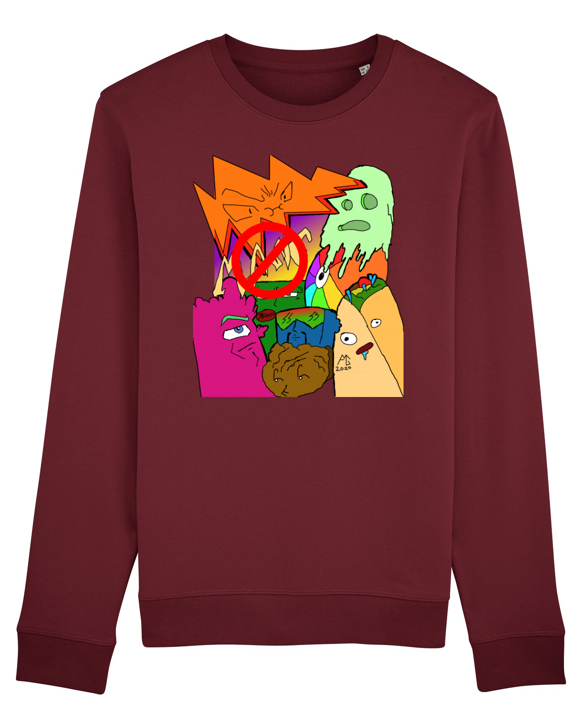 Bluză mânecă lungă Unisex Rise Burgundy